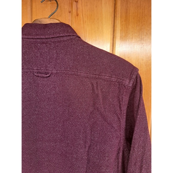 Goodfellow Shirt Mens Medium Maroon Red Textured Fabric Heavy Knit Button Up - Picture 5 of 13
